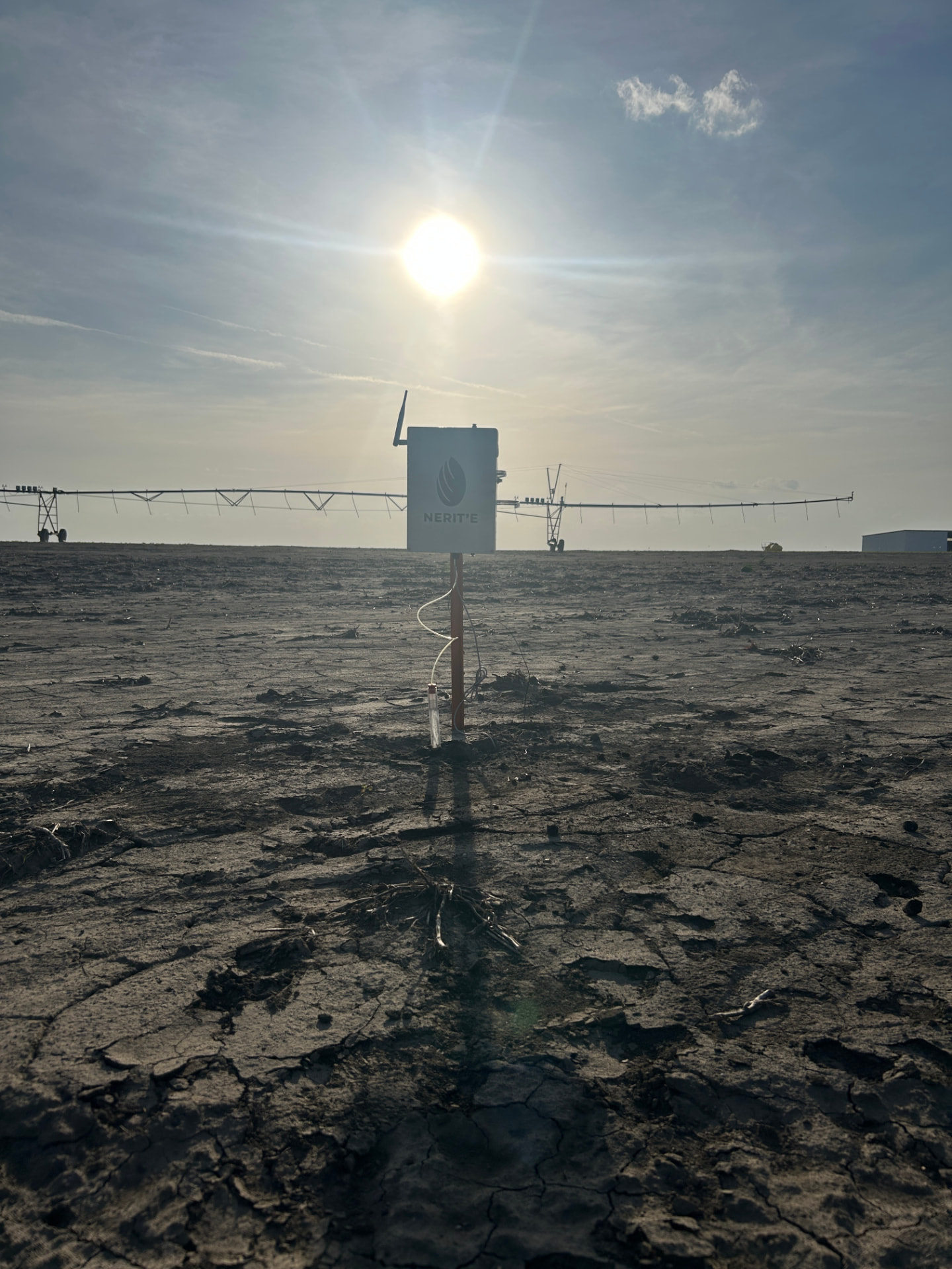 Sonda wireless nitrate sensor in a crop field